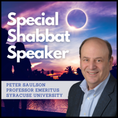 [logo] Special Shabbat Speaker - Peter Saulson